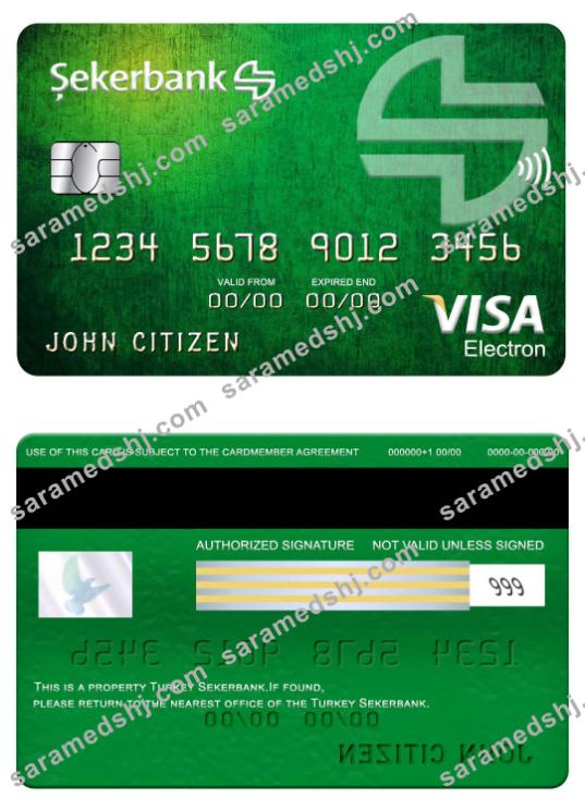Turkey Sekerbank visa electron card